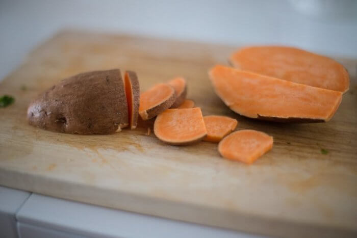 Sweet potato on cook board