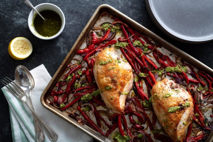 Fish meal in the sheet-pan